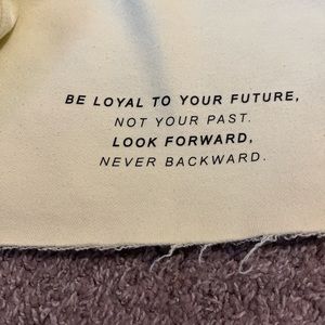 “Be loyal to your future” Cute yellow pullover!